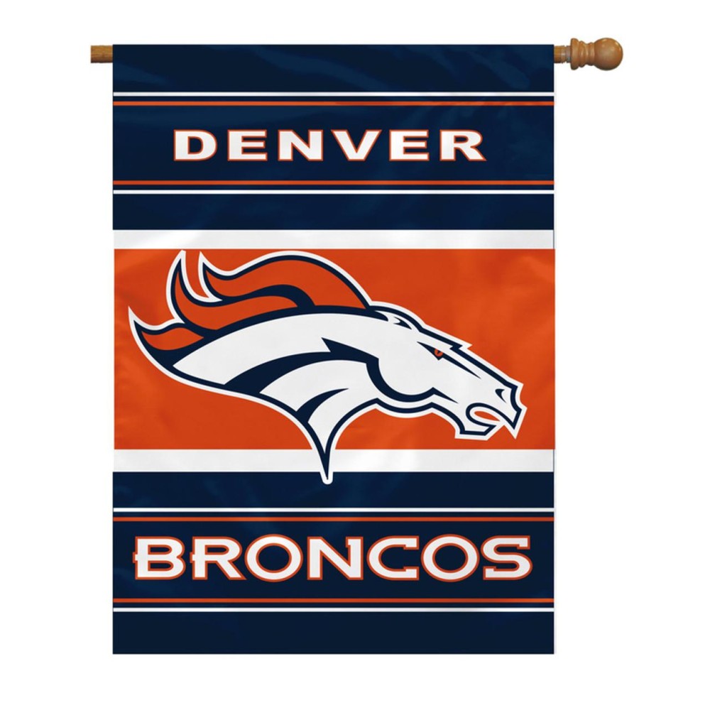 Denver Broncos Banner 28X40 House Flag Style 2 Sided Co