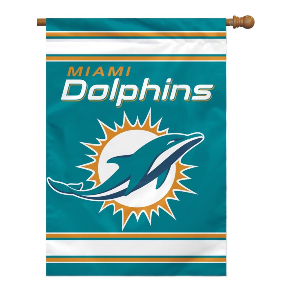 Miami Dolphins Banner 28X40 House Flag Style 2 Sided Co