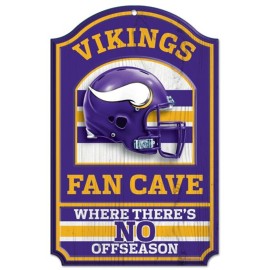 Minnesota Vikings Sign 11X17 Wood Fan Cave Design