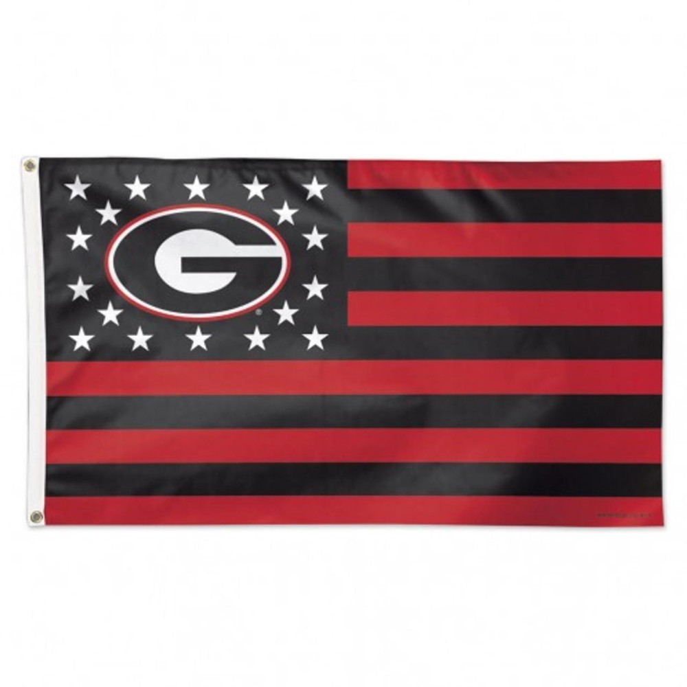 Georgia Bulldogs Flag 3X5 Deluxe Style Stars And Stripes Design