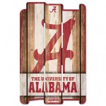 Alabama Crimson Tide Sign 11X17 Wood Fence Style