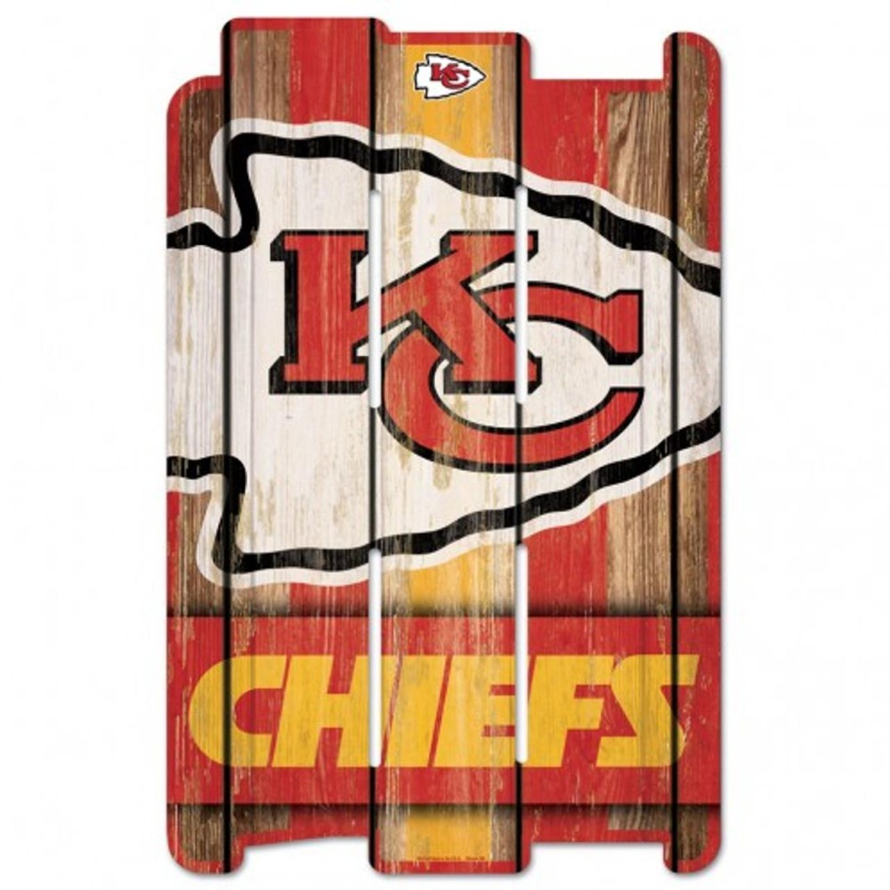 Kansas City Chiefs Sign 11X17 Wood Fence Style