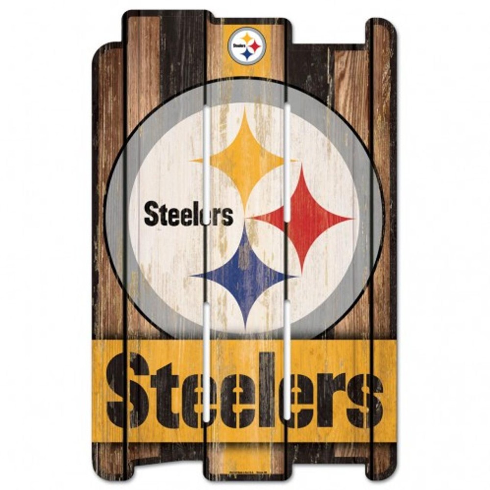 Pittsburgh Steelers Sign 11X17 Wood Fence Style