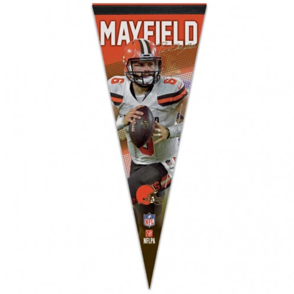 Cleveland Browns Pennant 12X30 Premium Style Baker Mayfield Design - Special Order