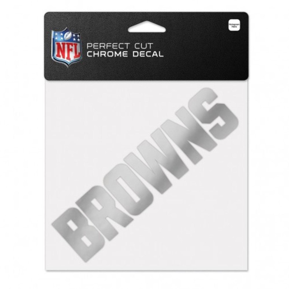 Cleveland Browns Decal 6X6 Perfect Cut Chrome