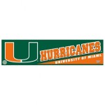 Miami Hurricanes Decal 3X12 Bumper Strip Style