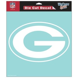 Green Bay Packers Decal 8X8 Die Cut White