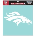 Denver Broncos Decal 8X8 Die Cut White