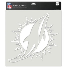 Miami Dolphins Decal 8X8 Die Cut White