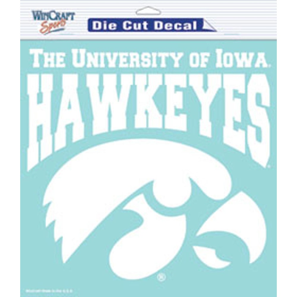 Iowa Hawkeyes Decal 8X8 Die Cut White