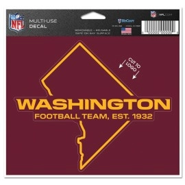 Washington Football Team Decal 5X6 Multi Use Color Cut To Logo Special Order