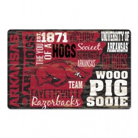 Arkansas Razorbacks Sign 11X17 Wood Wordage Design