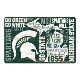 Michigan State Spartans Sign 11X17 Wood Wordage Design