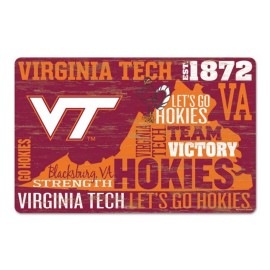 Virginia Tech Hokies Sign 11X17 Wood Wordage Design