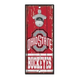 Ohio State Buckeyes Sign Wood 5X11 Bottle Opener