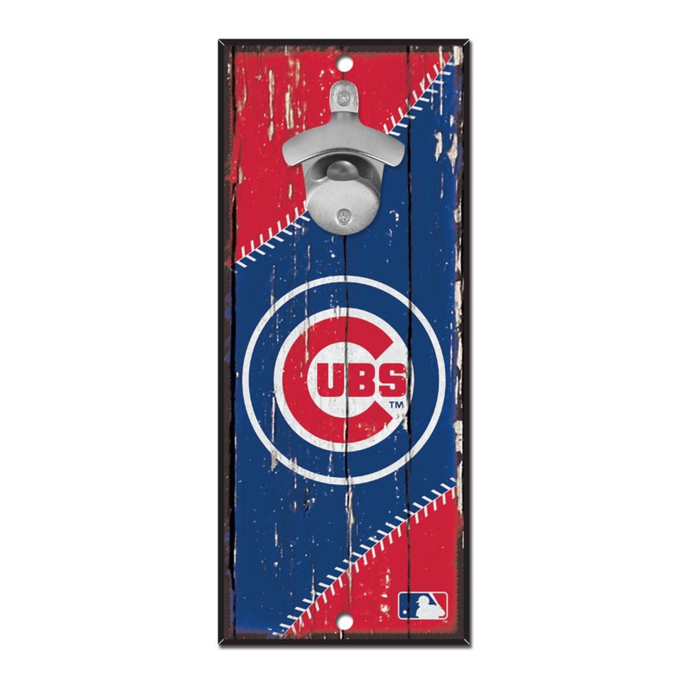 Chicago Cubs Sign Wood 5X11 Bottle Opener