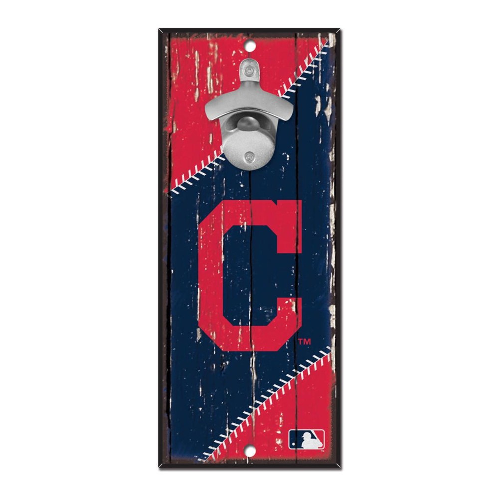 Cleveland Indians Sign Wood 5X11 Bottle Opener