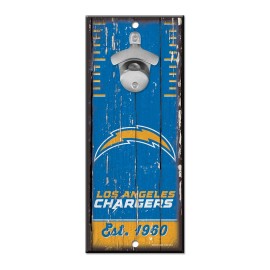 Los Angeles Chargers Sign Wood 5X11 Bottle Opener