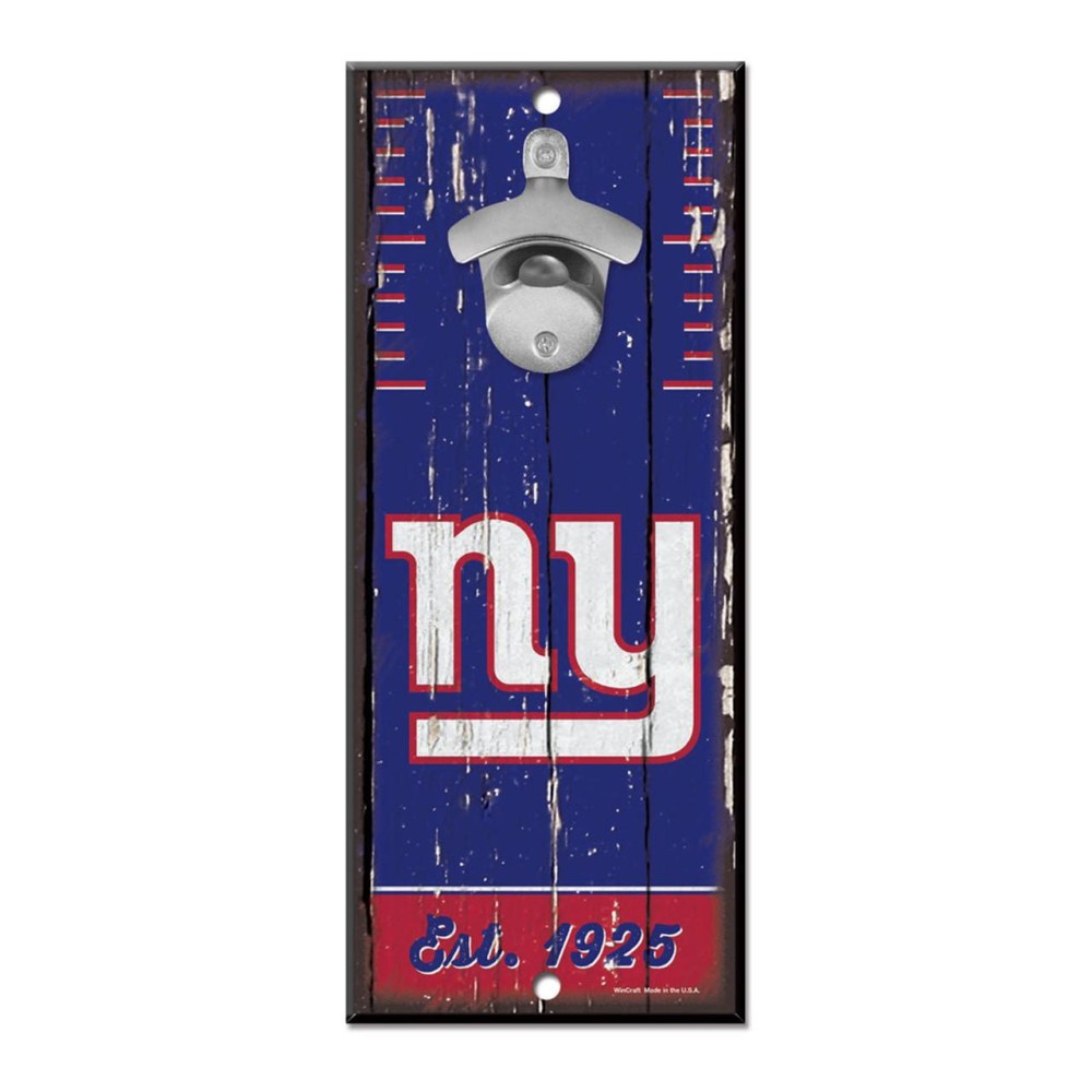 New York Giants Sign Wood 5X11 Bottle Opener