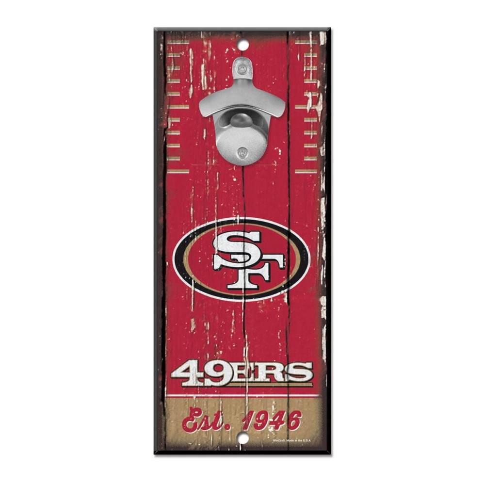 San Francisco 49Ers Sign Wood 5X11 Bottle Opener