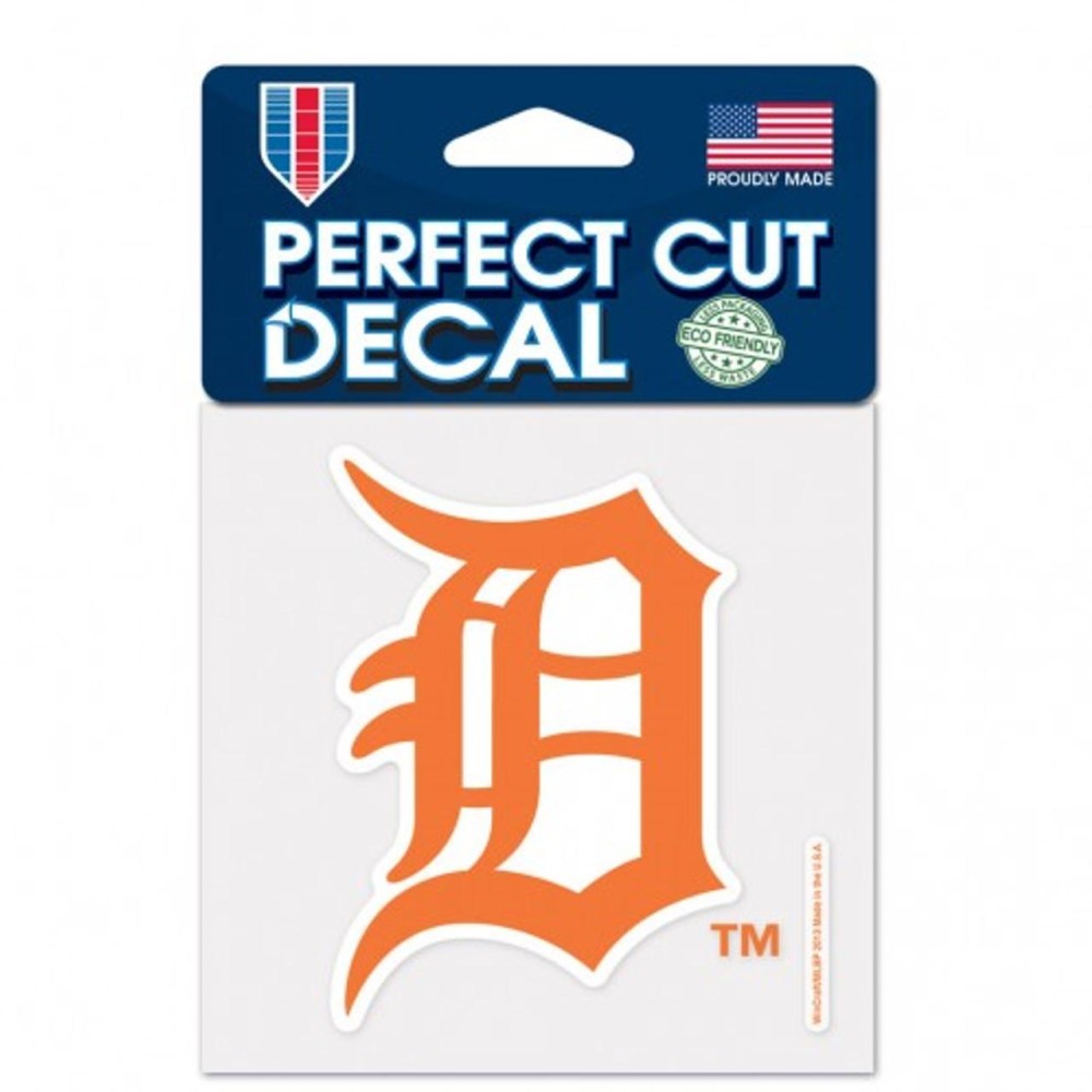 Detroit Tigers Decal 4X4 Perfect Cut Orange