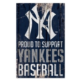 New York Yankees Sign 11X17 Wood Proud To Support Design