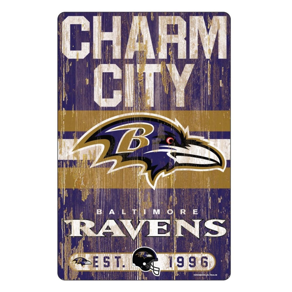 Baltimore Ravens Sign 11X17 Wood Slogan Design