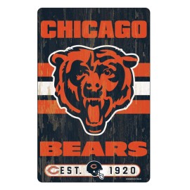 Chicago Bears Sign 11X17 Wood Slogan Design