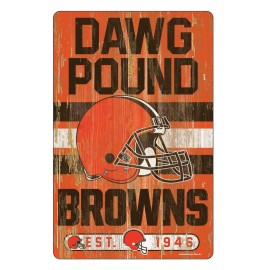 Cleveland Browns Sign 11X17 Wood Slogan Design