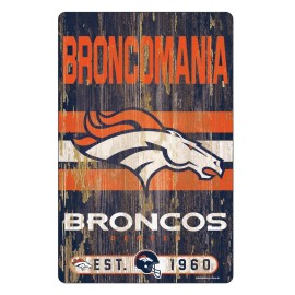 Denver Broncos Sign 11X17 Wood Slogan Design