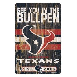 Houston Texans Sign 11X17 Wood Slogan Design