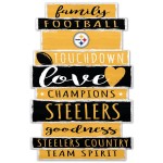 Pittsburgh Steelers Sign 11X17 Wood Family Word Design