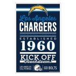 Los Angeles Chargers Sign 11X17 Wood Established Design