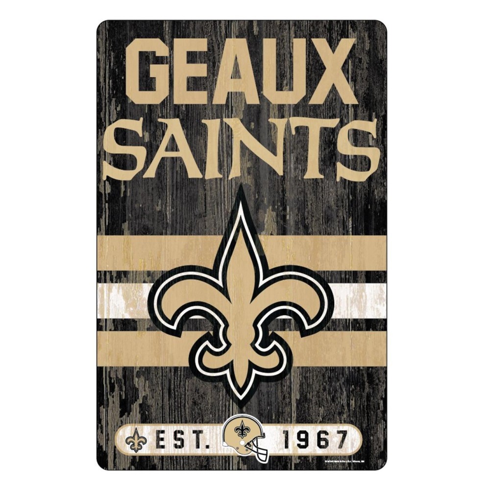 New Orleans Saints Sign 11X17 Wood Slogan Design