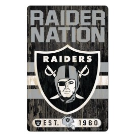 Las Vegas Raiders Sign 11X17 Wood Slogan Design