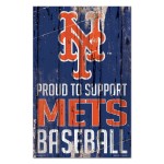 New York Mets Sign 11X17 Wood Proud To Support Design - Special Order