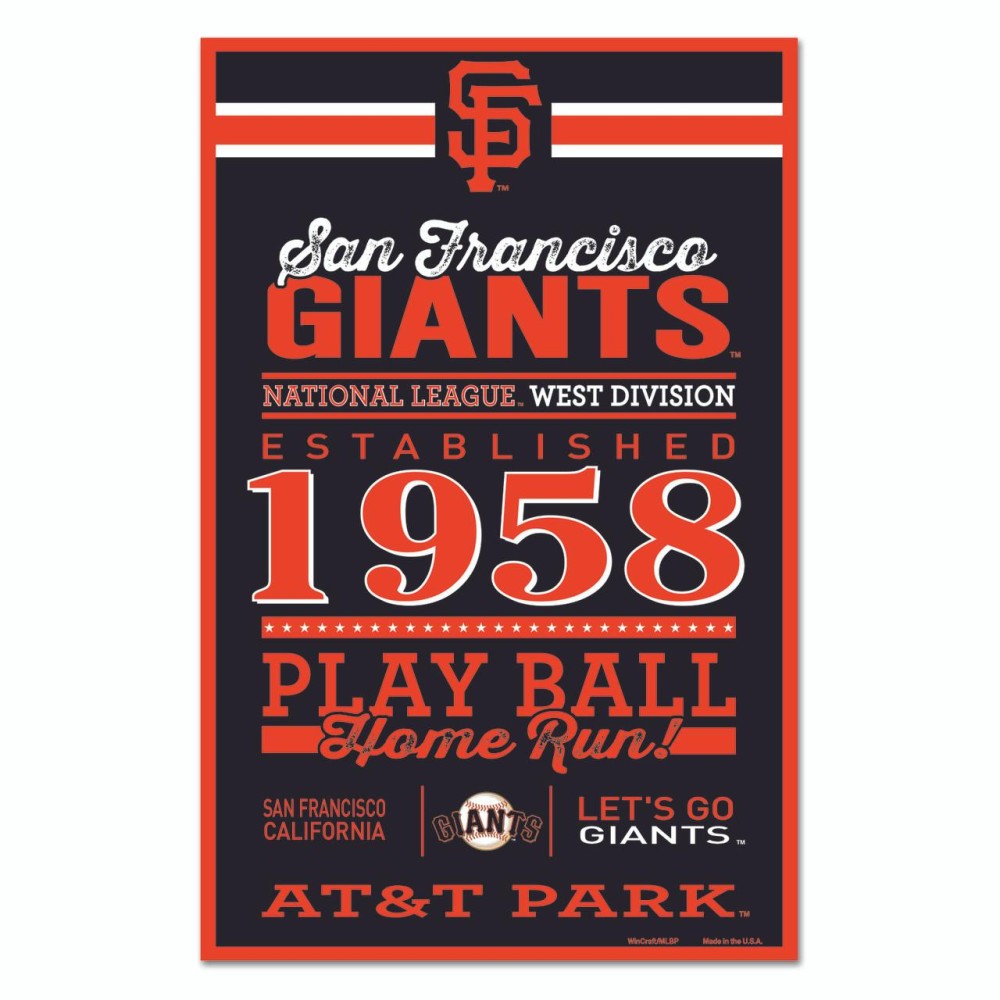 San Francisco Giants Sign 11X17 Wood Established Design