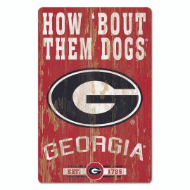 Georgia Bulldogs Sign 11X17 Wood Slogan Design