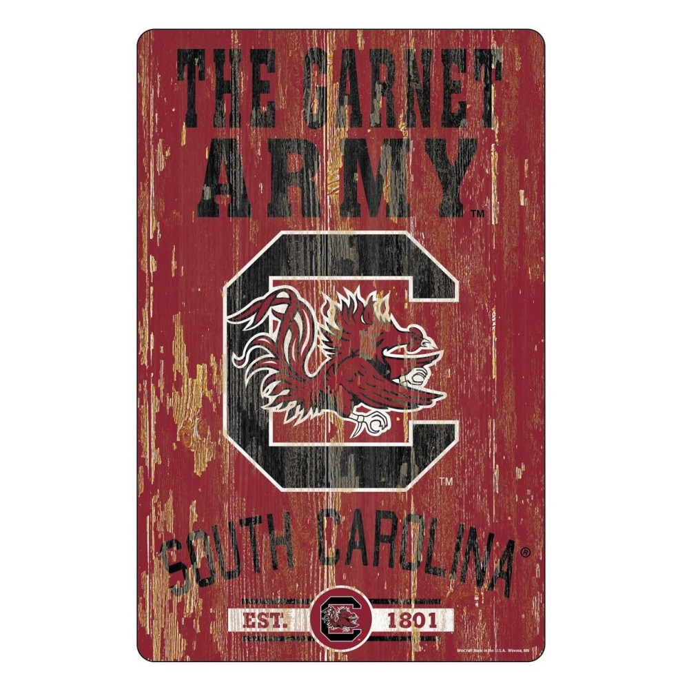 South Carolina Gamecocks Sign 11X17 Wood Slogan Design