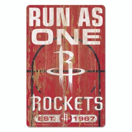 Houston Rockets Sign 11X17 Wood Slogan Design