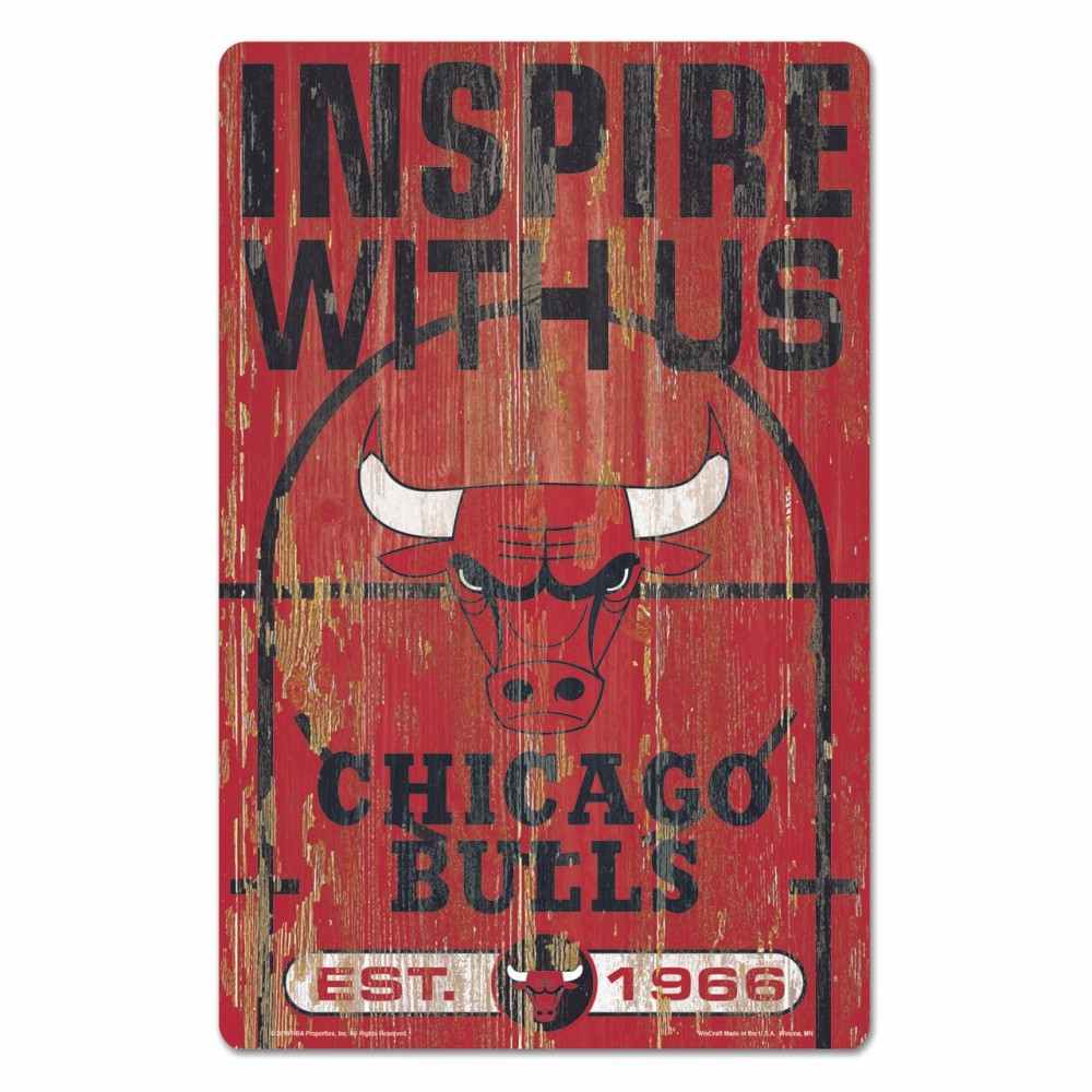 Chicago Bulls Sign 11X17 Wood Slogan Design