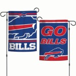 Buffalo Bills Flag 12X18 Garden Style 2 Sided Slogan Design - Special Order