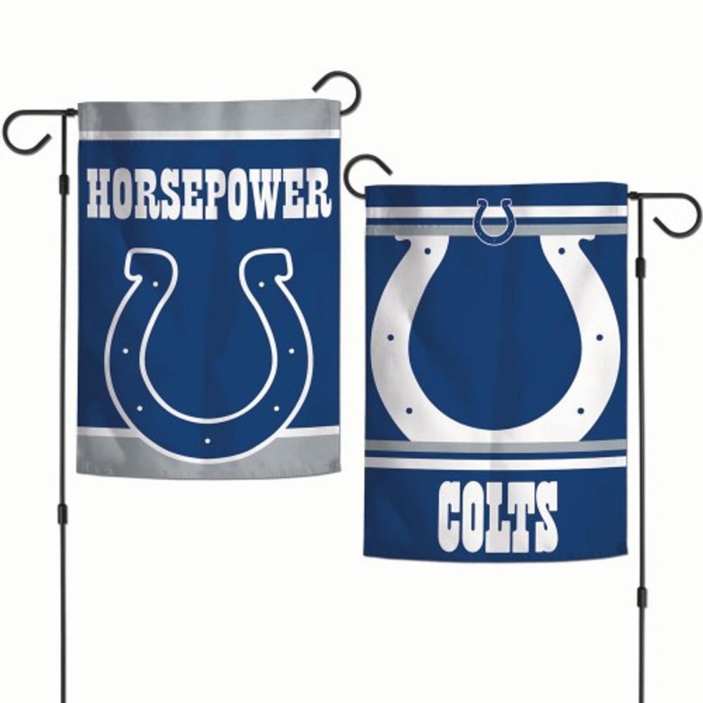 Indianapolis Colts Flag 12X18 Garden Style 2 Sided Slogan Design - Special Order