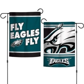 Philadelphia Eagles Flag 12X18 Garden Style 2 Sided Slogan Design - Special Order