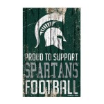 Michigan State Spartans Sign 11X17 Wood Proud To Support Design