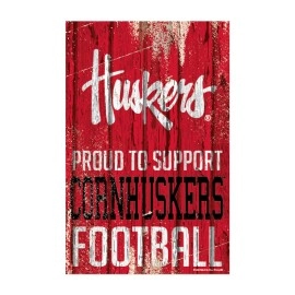 Nebraska Cornhuskers Sign 11X17 Wood Proud To Support Design