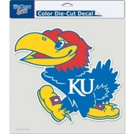 Kansas Jayhawks Decal 8X8 Die Cut Color