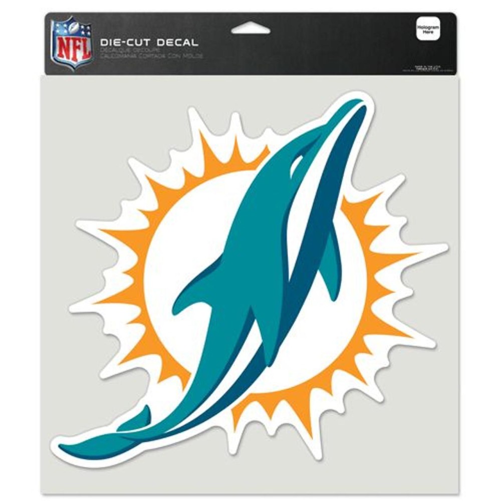 Miami Dolphins Decal 8X8 Die Cut Color