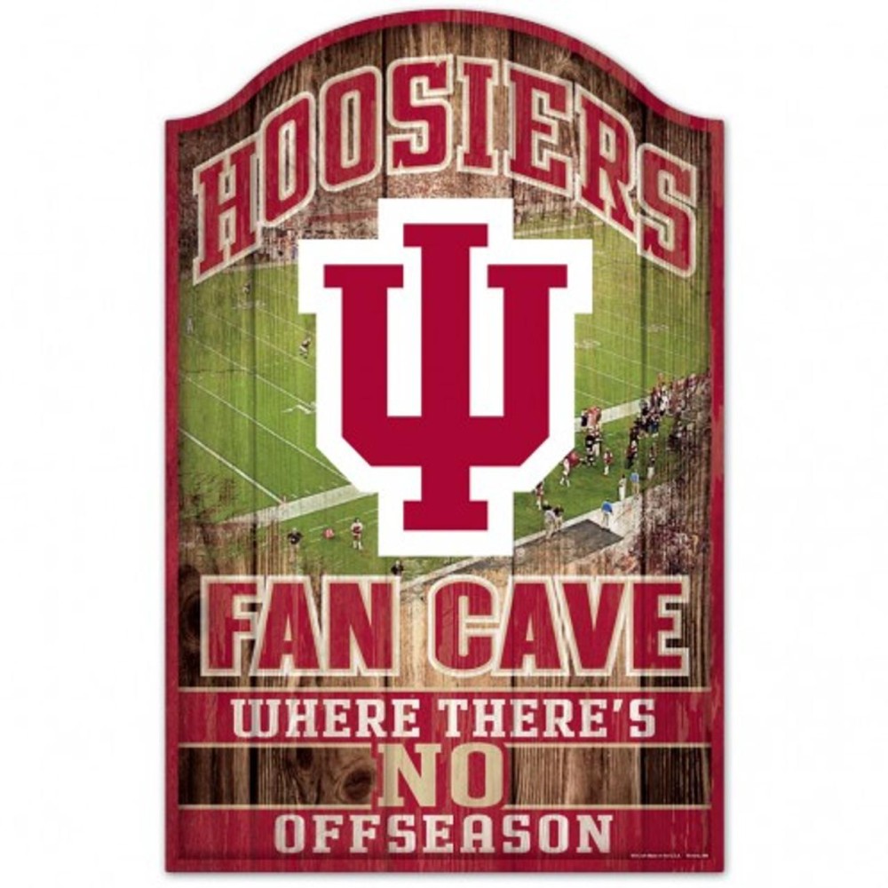 Indiana Hoosiers Sign 11X17 Wood Fan Cave Design