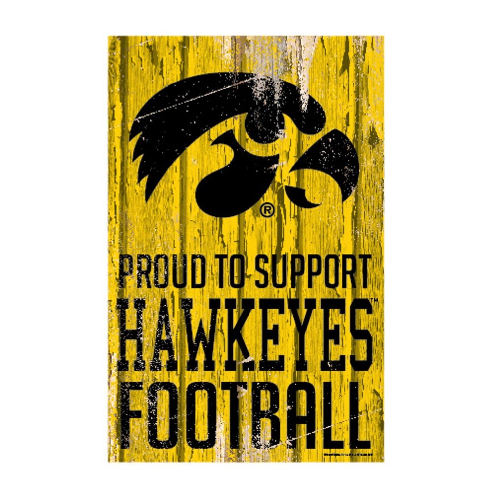 Iowa Hawkeyes Sign 11X17 Wood Proud To Support Design